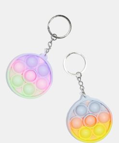 Tie Dye Round Push Pop Keychain Fidget