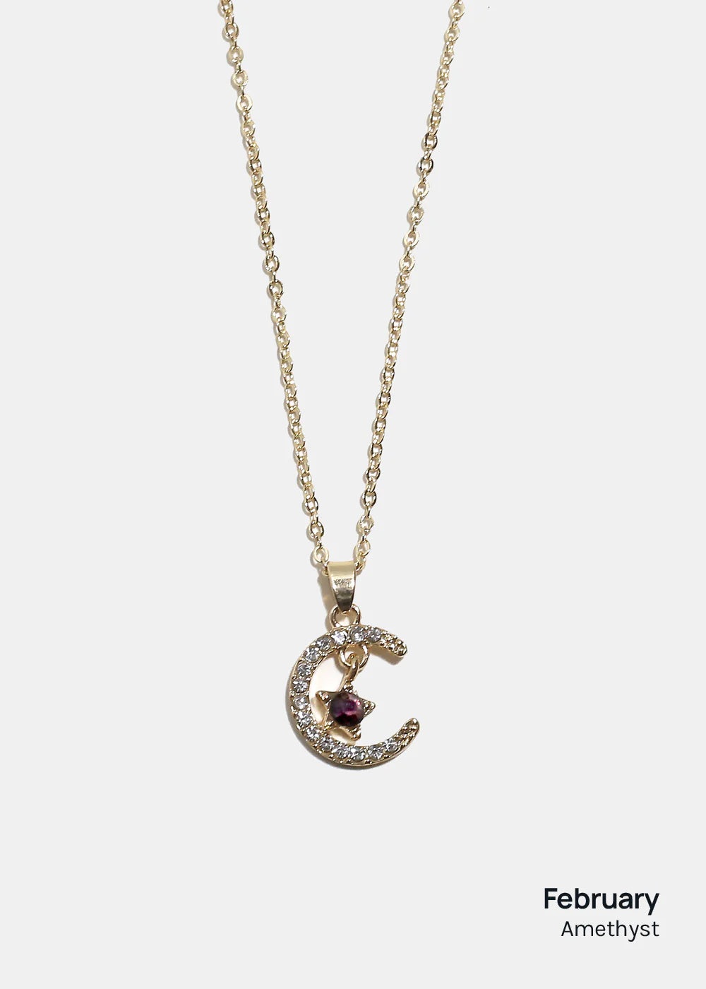 Miss A Birthstone Necklace - Moon + Star - Image 12