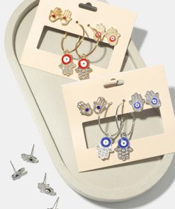 3 Pair Hamsa Hand Earrings