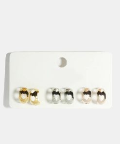 Small Open Heart Hoop Earring Set- 3 Pairs
