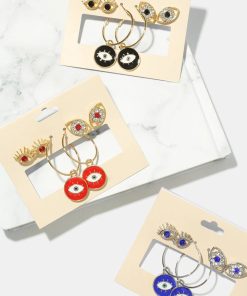 3 Pair Evil Eye Earrings