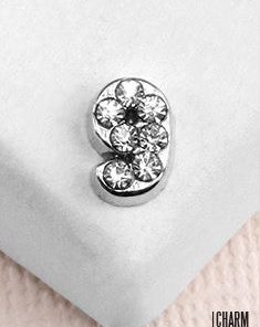 Silver Number 9 Locket Charm