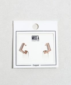 Square Rhinestone Huggie Earrings
