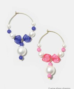 Alternative view of Beaded Pearl Wine Glass Marker Charms