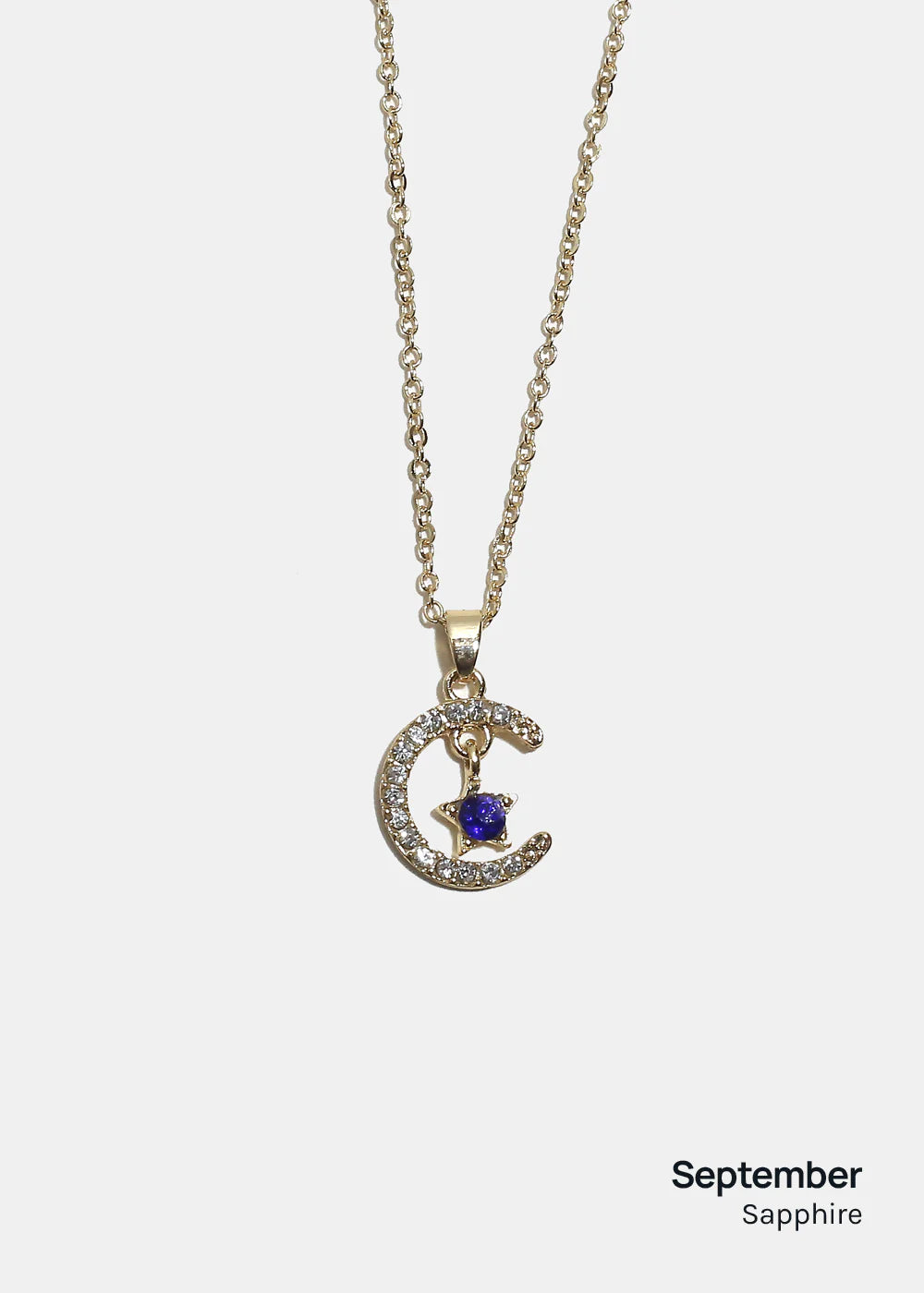 Miss A Birthstone Necklace - Moon + Star - Image 6