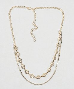Layered Rhinestone Chain Necklace