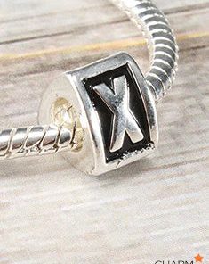 Letter X Block Bead Charm