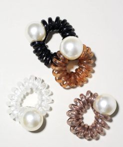 Spiral Hair Tie with Pearl