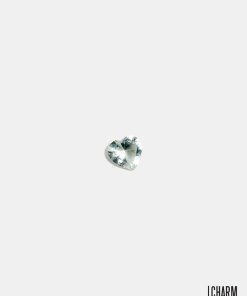 Clear Heart Accent Stone Locket Charm (2 stones)