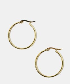 Alternative view of Textured Hoop Earrings
