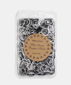 500-Piece Black/White Hair Elastics