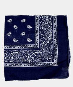 Navy Paisley Print Bandana