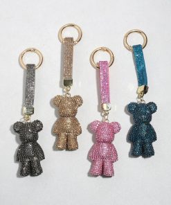 Rhinestone Teddy Luxe Keychain