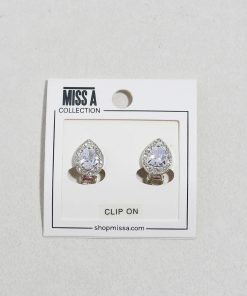 Alternative view of Teardrop Rhinestone Clip-On Earrings