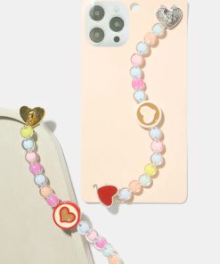 Heart & Bead Phone Strap